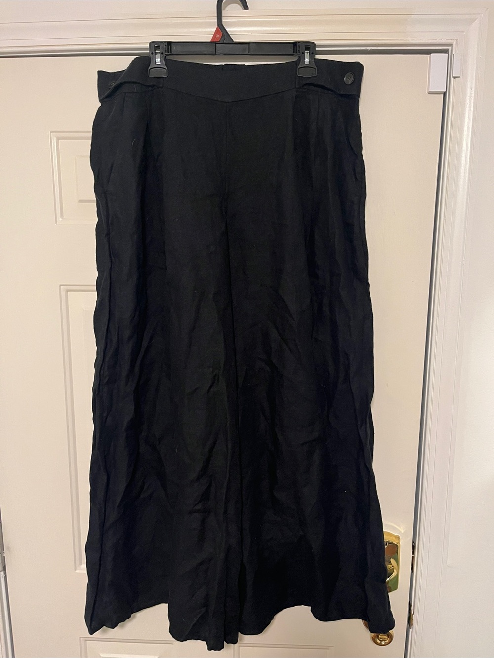 Banana Republic Black Wide-Leg Linen Blend Pants